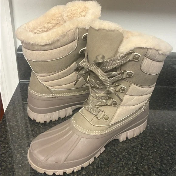 JBU Taupe furry Waterproof Winter Boots - Picture 5 of 5